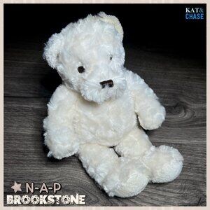 Brookstone NAP Teddy Bear Swirls Cuddle White Cream Tan Plush Stuffed